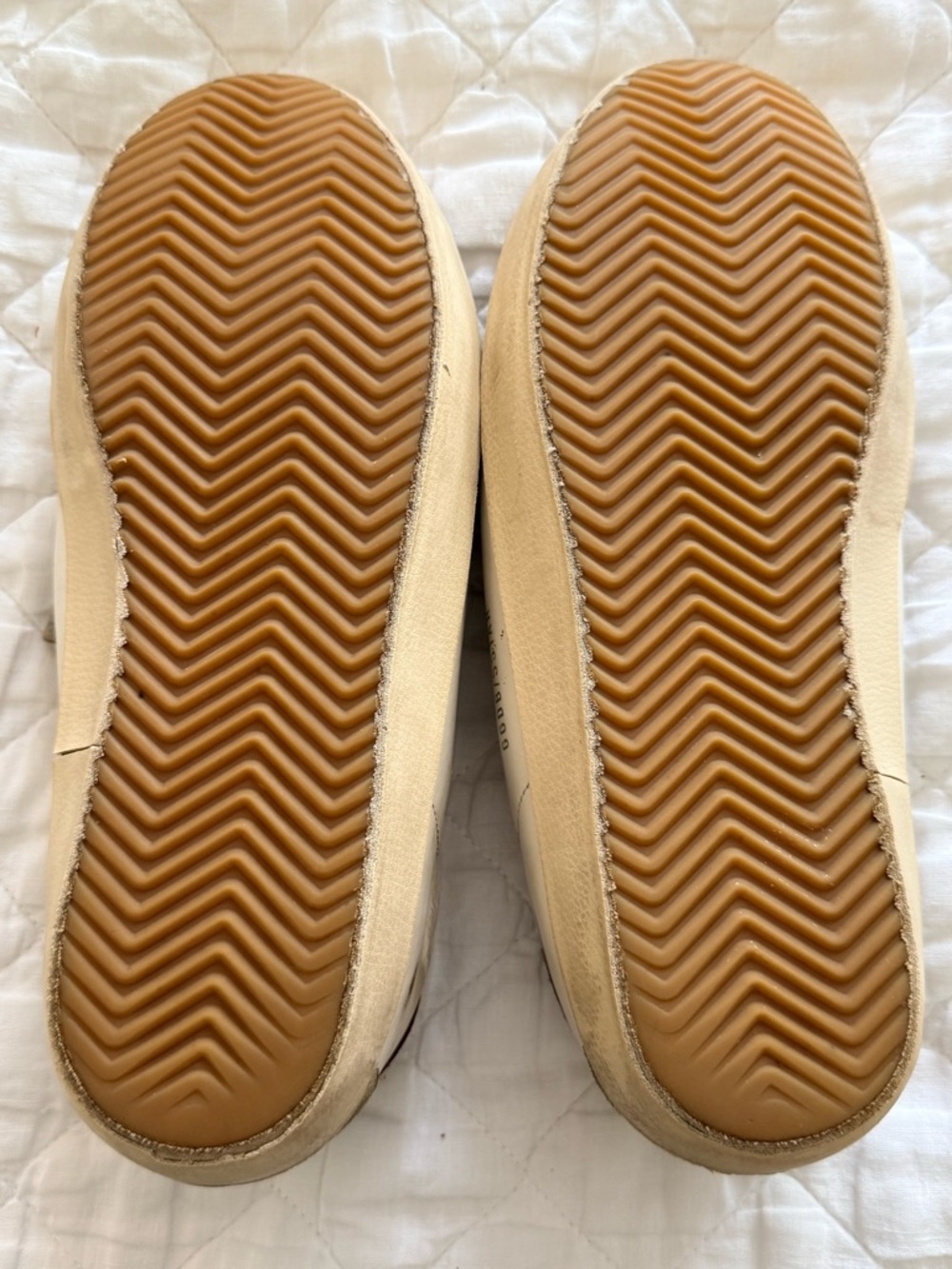 Golden Goose Superstar Sneakers White Taupe Star Distressed Leather 41 Italy - Picture 11 of 15